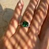 Leyton Flanders Emerald Ring White Gold Plated -Lustre Jewelry Shop LeytonFlandersEmeraldRing LS2