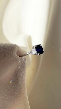 Leyton Flanders Ring Sapphire White Gold Plated -Lustre Jewelry Shop LeytonFlandersRing SA 4