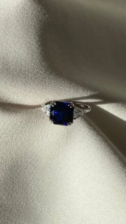 Leyton Flanders Ring Sapphire White Gold Plated -Lustre Jewelry Shop LeytonFlandersRing SA 5