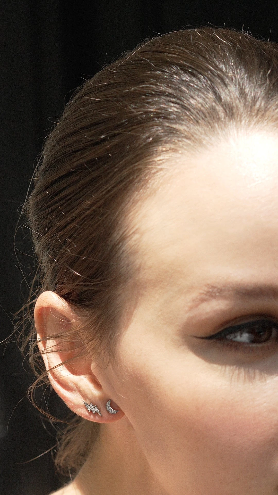 Moon Stud White Gold Plated 15 Moon Stud White Gold Plated - Image 13