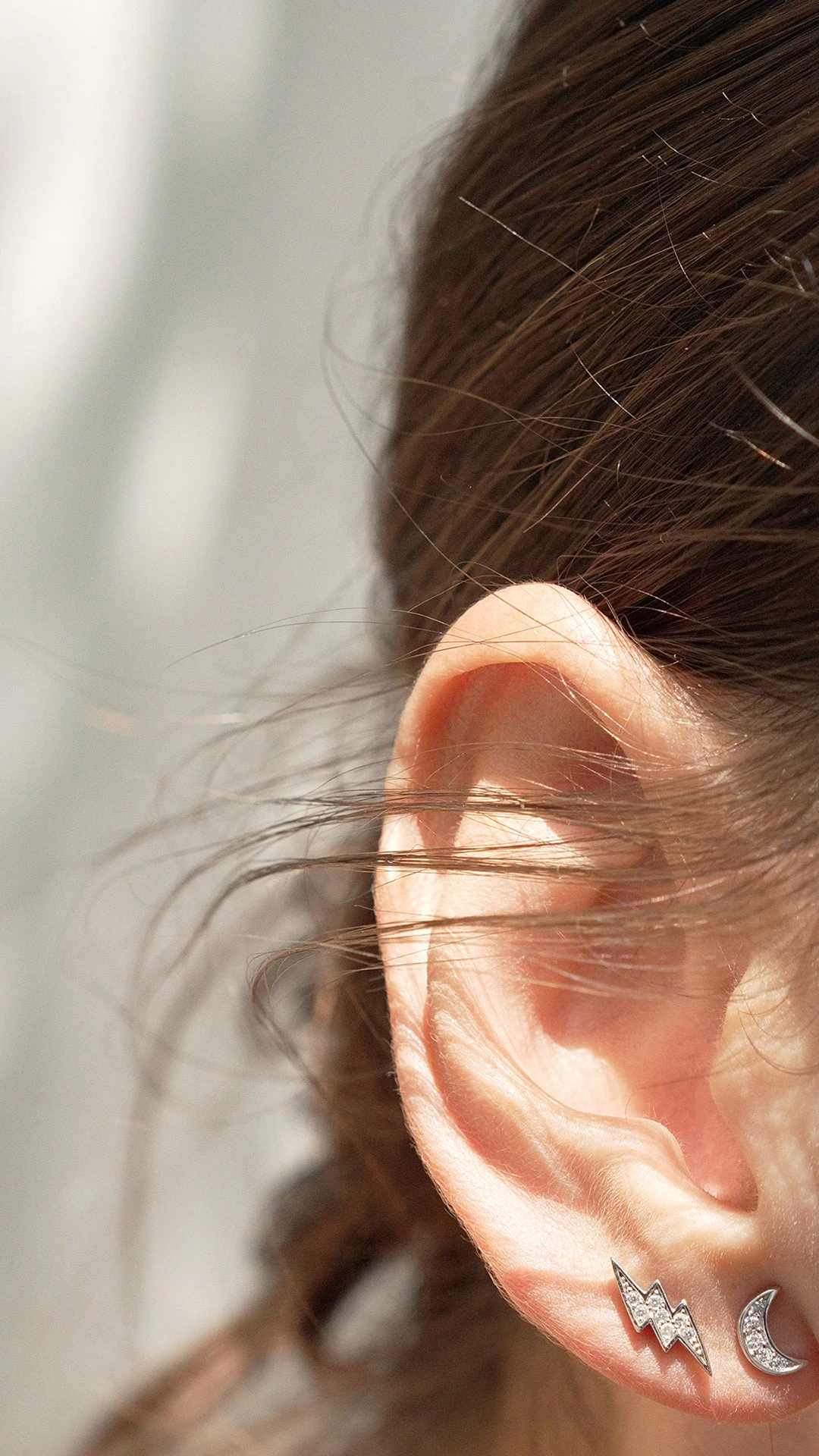 Moon Stud White Gold Plated 10 Moon Stud White Gold Plated - Image 8