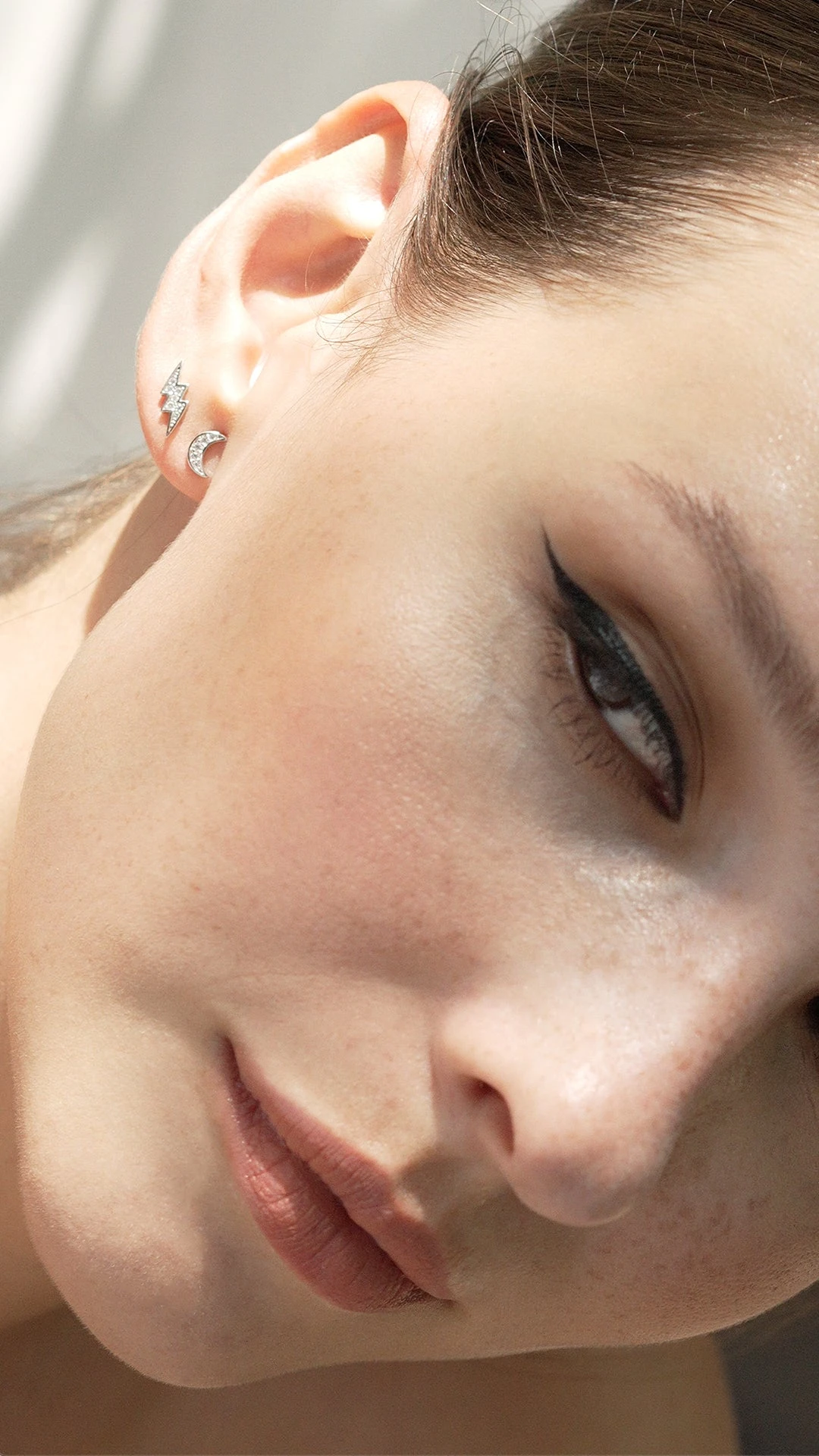 Moon Stud White Gold Plated 13 Moon Stud White Gold Plated - Image 11