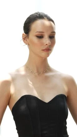 Lisbet Necklace 18K Gold Vermeil -Lustre Jewelry Shop Lisbet Necklace Gold Vermeil JSKJS98