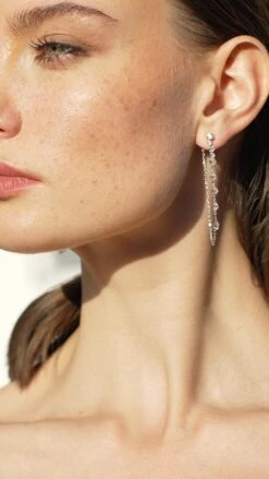 Louisa Drop Earring White Gold Plated -Lustre Jewelry Shop Louisa Drop Earring 66332