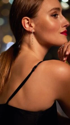 Louisa Drop Earring White Gold Plated -Lustre Jewelry Shop LouisaDrops LS2