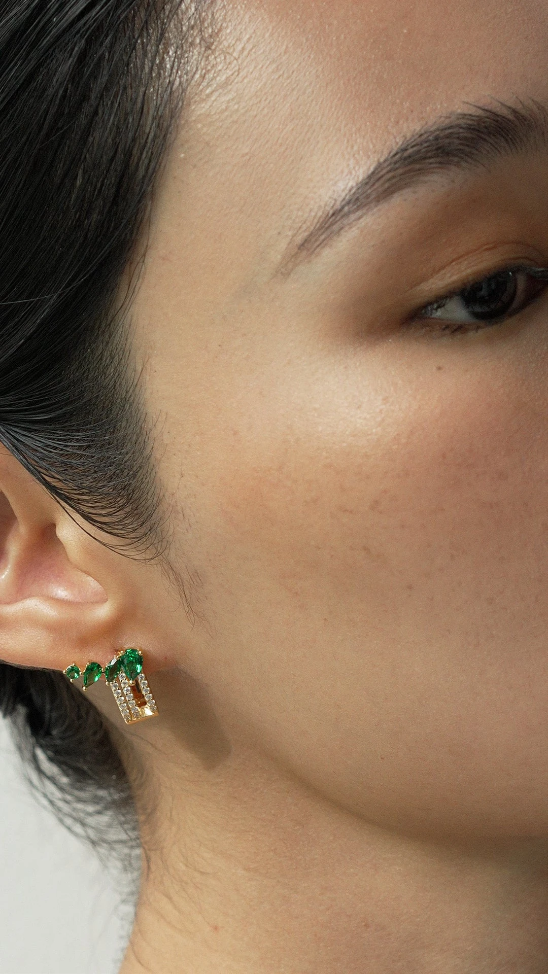 Luanne Emerald Earrings 18K Gold Vermeil 6 Luanne Emerald Earrings 18K Gold Vermeil - Image 4