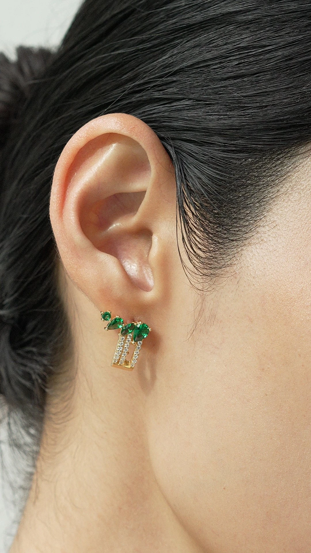 Luanne Emerald Earrings 18K Gold Vermeil 3 Luanne Emerald Earrings 18K Gold Vermeil