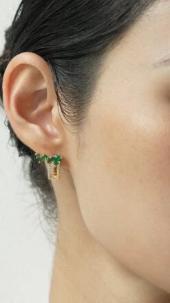 Luanne Emerald Earrings 18K Gold Vermeil 16 Luanne Emerald Earrings 18K Gold Vermeil -Lustre Jewelry Shop Luanne Emerald Earrings Gold Vermeil 9s8sjk