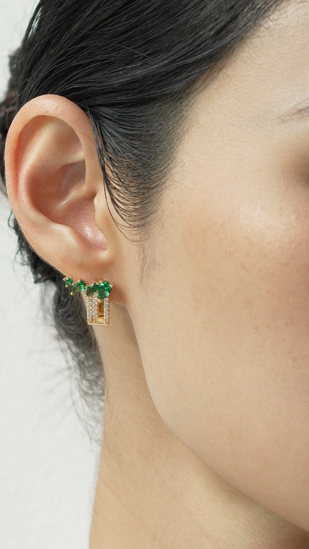 Luanne Emerald Earrings 18K Gold Vermeil 9 Luanne Emerald Earrings 18K Gold Vermeil - Image 7