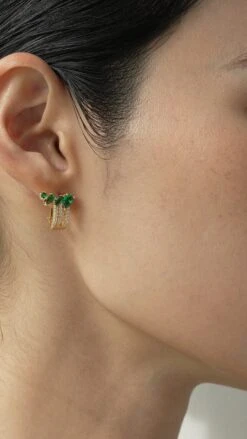 Luanne Emerald Earrings 18K Gold Vermeil 14 Luanne Emerald Earrings 18K Gold Vermeil -Lustre Jewelry Shop Luanne Emerald Earrings Gold Vermeil S98ISJK