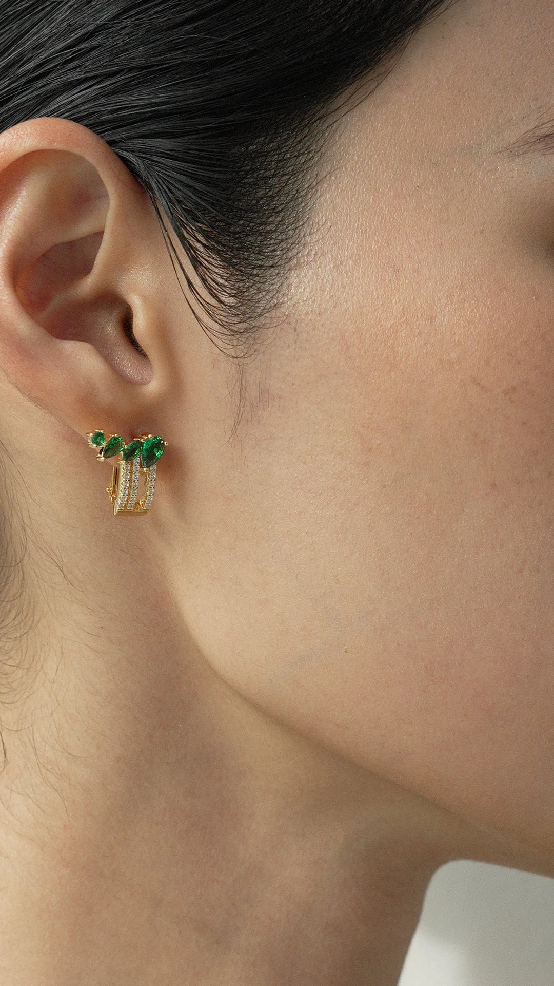 Luanne Emerald Earrings 18K Gold Vermeil 7 Luanne Emerald Earrings 18K Gold Vermeil - Image 5