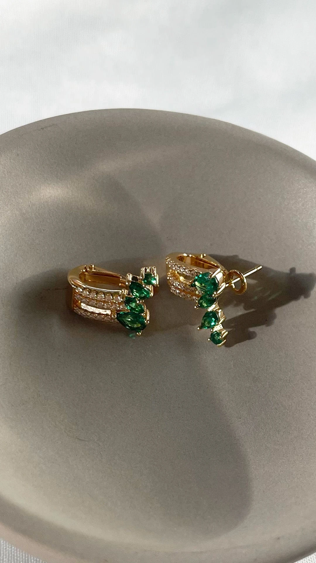Luanne Emerald Earrings 18K Gold Vermeil 4 Luanne Emerald Earrings 18K Gold Vermeil - Image 2