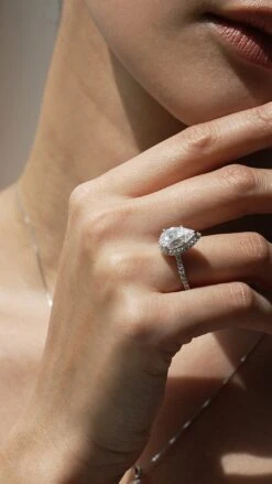 Luella Pear Borderset Ring White Gold Plated -Lustre Jewelry Shop Luella Pear Borderset Ring bcbcdu