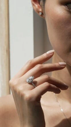 Luella Pear Borderset Ring White Gold Plated -Lustre Jewelry Shop Luella Pear Borderset Ring bvbuss