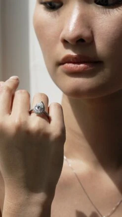 Luella Pear Borderset Ring White Gold Plated -Lustre Jewelry Shop Luella Pear Borderset Ring d99d