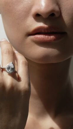 Luella Pear Borderset Ring White Gold Plated -Lustre Jewelry Shop Luella Pear Borderset Ring sjd883