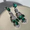 Lyla Emerald Drop Earrings White Gold Plated -Lustre Jewelry Shop LylaDrops EM Still1