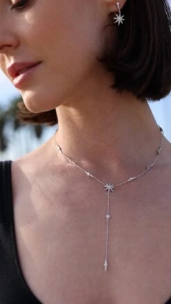 Mimosa Necklace White Gold Plated 30 Mimosa Necklace White Gold Plated -Lustre Jewelry Shop MIMOSA SKSKA