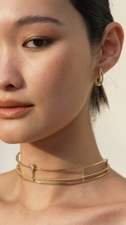 Araminta Collar Necklace 18K Gold Vermeil -Lustre Jewelry Shop MYLA EARRINGS GOLD VERMEIL 88SA a91c57a1 b8f9 43c3 8089 bdee19fd49f9