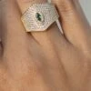 Makeda Emerald Ring 18K Gold Vermeil 1 Makeda Emerald Ring 18K Gold Vermeil -Lustre Jewelry Shop Makeda Emerald Ring Gold Vermeil 237272