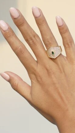 Makeda Emerald Ring 18K Gold Vermeil -Lustre Jewelry Shop Makeda Emerald Ring Gold Vermeil 636363