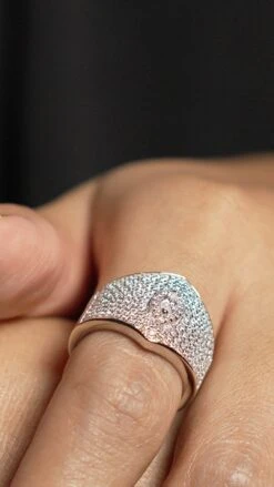 Makeda Ring White Gold Plated -Lustre Jewelry Shop Makeda Ring Silver 3483732