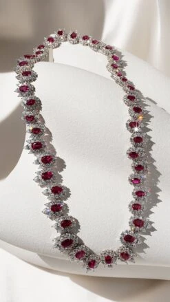 Marina Ruby Necklace White Gold Plated -Lustre Jewelry Shop Marina Ruby Necklace White Gold Plated 0LKS8
