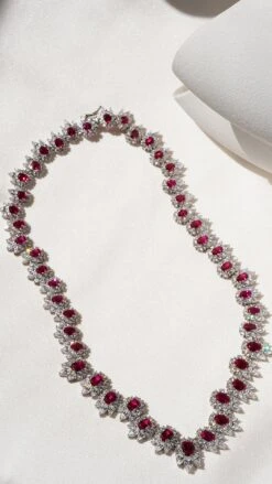 Marina Ruby Necklace White Gold Plated -Lustre Jewelry Shop Marina Ruby Necklace White Gold Plated IU7DKS