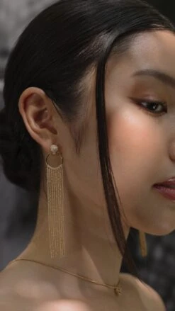 Maumau Chandelier Earrings 18K Gold Vermeil -Lustre Jewelry Shop Maumau Chandelier Earrings Gold Vermeil jjjds