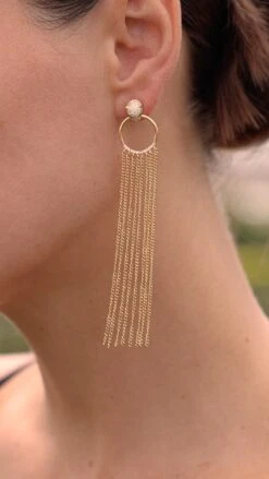 Maumau Chandelier Earrings 18K Gold Vermeil -Lustre Jewelry Shop MaumauChandelierEarringsGoldVermeil626