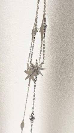 Mimosa Necklace White Gold Plated 27 Mimosa Necklace White Gold Plated -Lustre Jewelry Shop Mimosa Necklace White Gold Plated 89SU