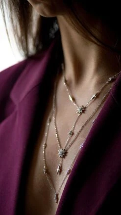 Cosmo Necklace White Gold Plated -Lustre Jewelry Shop Mimosa Necklace White Gold Plated UISS b4b11351 6bb7 409f abd3 110431df171f