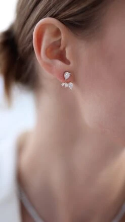 Navis Ear Jackets White Gold Plated -Lustre Jewelry Shop NAVIS 3838AKA