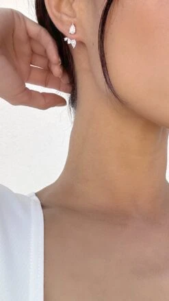 Navis Ear Jackets White Gold Plated -Lustre Jewelry Shop NAVIS EAR JACKETS 89DS