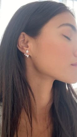 Navis Ear Jackets White Gold Plated -Lustre Jewelry Shop NAVIS EAR JACKETS D9SSS