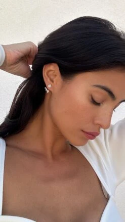 Navis Ear Jackets White Gold Plated -Lustre Jewelry Shop NAVIS EAR JACKETS ID8S99A