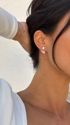 Navis Ear Jackets White Gold Plated -Lustre Jewelry Shop NAVIS EAR JACKETS IOD89S