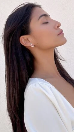 Navis Ear Jackets White Gold Plated -Lustre Jewelry Shop NAVIS EAR JACKETS JDKS