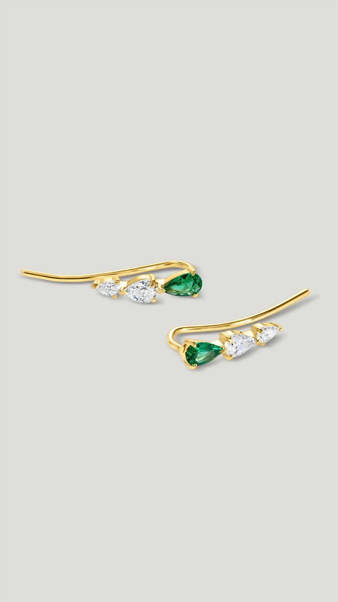 Toluda Ear Climber Emerald Gold Vermeil 4 Toluda Ear Climber Emerald Gold Vermeil - Image 2