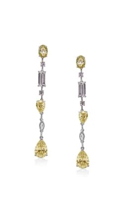 Oaklee Canary Drop Earrings White Gold Plated -Lustre Jewelry Shop OAKLEE CANARY DROP EARRINGS 89DKJS