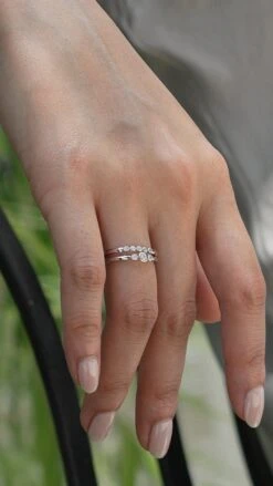 Meadow Ring White Gold Plated -Lustre Jewelry Shop PAULINE RING STACK NMMXN