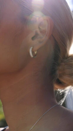 Dana Hoops 18K Gold Vermeil -Lustre Jewelry Shop PAVEHOOPS