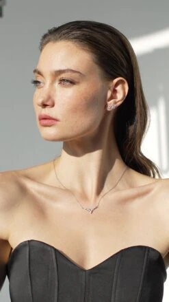 Petal Necklace 9K White Gold -Lustre Jewelry Shop PETAL PETUNIA WG 11211