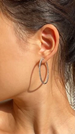 Paloma Large Hoops White Gold Plated