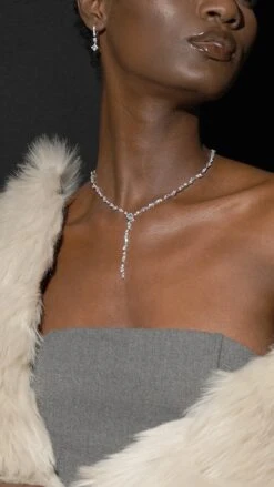 Parvi Necklace White Gold Plated -Lustre Jewelry Shop Parvi Necklace Silver OID89S2