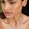 Parvi Necklace White Gold Plated -Lustre Jewelry Shop Parvi Necklace Silver S89JKJKS