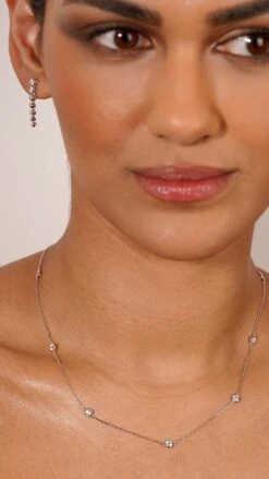 Baby Quentin Drop Earrings White Gold Plated -Lustre Jewelry Shop Petra Necklace White Gold Plated BABY QUENTIN SKLJS