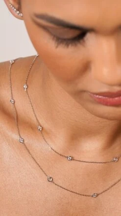 Petra Necklace White Gold Plated -Lustre Jewelry Shop Petra Necklace White Gold Plated DIOD4