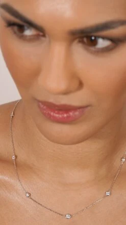 Petra Necklace White Gold Plated -Lustre Jewelry Shop Petra Necklace White Gold Plated IPDD