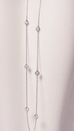 Petra Necklace White Gold Plated